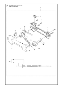 Throttle Controls Diagram and Parts List for 525LS 2013-03 Husqvarna Brush Cutter