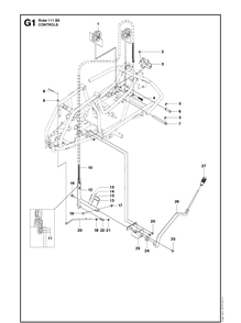 Controls 3 Diagram and Parts List for R111B5 (965996701)(2011-02) Husqvarna Lawn Mower
