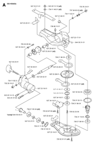 Gear Housing 2 Diagram and Parts List for 325HDA55X 20054000001 & Above Husqvarna Hedge Trimmer