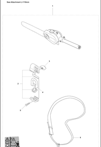 Saw Attach. Compl. 1 Diagram and Parts List for 326P5X 2008-03 Husqvarna Pole Saw