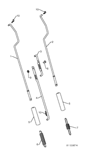 Handle 5 Diagram and Parts List for 14527XLS (96193006101)(2010-08) Husqvarna Snow Blower