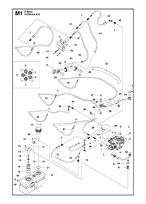 Hydraulics 3 Diagram and Parts List for P520D 20120100001 - 20143999999 Husqvarna Lawn Tractor