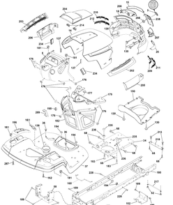 Chassis Diagram and Parts List for YTH2042 (96043010602)(2010-03) Husqvarna Lawn Mower