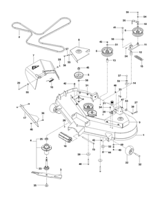 Mower Deck / Cutting Deck Diagram and Parts List for RZ4824TF  Husqvarna Lawn Tractor