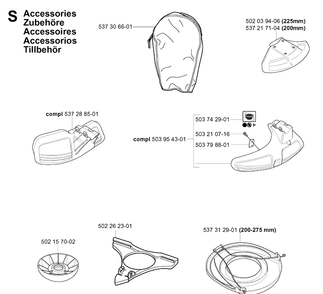 Accessories 2 Diagram and Parts List for 343F 20043100001-20064000000 Husqvarna Brush Cutter