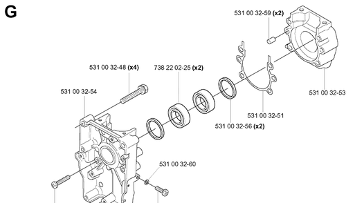 Crankcase Diagram and Parts List for 145BT 20053300001-Current Husqvarna Leaf Blower / Vacuum