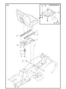 Seat Diagram and Parts List for R318  Husqvarna Lawn Mower