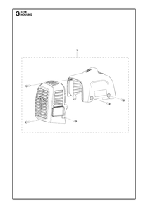 Housing Diagram and Parts List for 331R 20191400001 & Above Husqvarna Brush Cutter