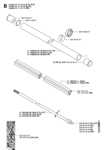 Shaft Diagram and Parts List for 343R 20064000001-20103600000 Husqvarna Brush Cutter