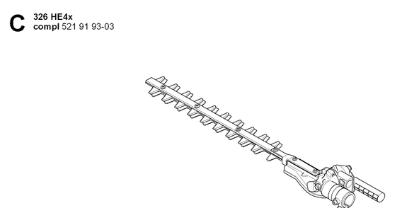 Cutting Equipment 2 Diagram and Parts List for 326HE4 (X-SERIES)(20090900001-Current)(2009) Husqvarna Hedge Trimmer