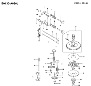 Valves Diagram and Parts List for FH641V 2002-06 Husqvarna Engine