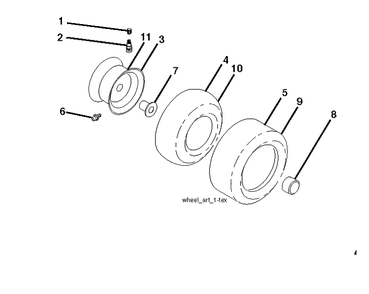 Wheels And Tires Diagram and Parts List for YTH22K54 (96043025500)(2017-10) Husqvarna Lawn Tractor