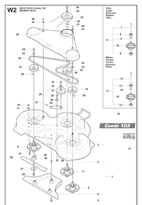 103cm Cutting Deck Diagram and Parts List for RIDER15V2AWD (965200901)(2008-01) Husqvarna Lawn Mower