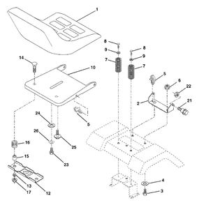 Seat Assembly Diagram and Parts List for LT1538 (954569776-A)(2002-11) Husqvarna Lawn Tractor