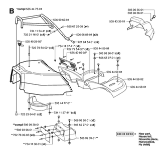 Cover Diagram and Parts List for PR15 (953535001)(2004-01) Husqvarna Lawn Mower