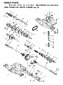 Transmission Diagram and Parts List for YT150 (HCYT150B, 954840021)(1996-04) Husqvarna Lawn Tractor