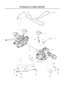 Hydraulic Pump Motor Diagram and Parts List for P-ZT4822FSCARB (966663801)(2010-11) Husqvarna Lawn Mower