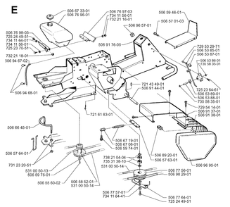 Chassis / Frame Diagram and Parts List for R11BIO 1999-04 Husqvarna Lawn Tractor