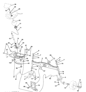 Steering Diagram and Parts List for LTH174 (96041024401)(2012-8) Husqvarna Lawn Tractor