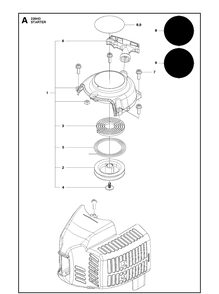 Starter Diagram and Parts List for 226HD75S 20090100001-20130499999 Husqvarna Hedge Trimmer