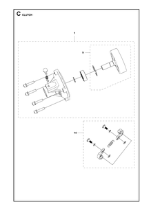 Clutch Diagram and Parts List for 333RB Mark II Husqvarna Edger