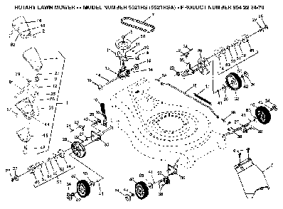 Repair Parts Diagram and Parts List for 5521RSA (954223470, 532180868)(2003-09) Husqvarna Lawn Mower