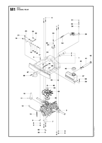 Cover, Rear Diagram and Parts List for PF21 (965192401)(2011-03) Husqvarna Lawn Tractor