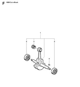 Crankshaft Diagram and Parts List for K650CUT-N-BREAK 2008-11 Husqvarna Circular Saw