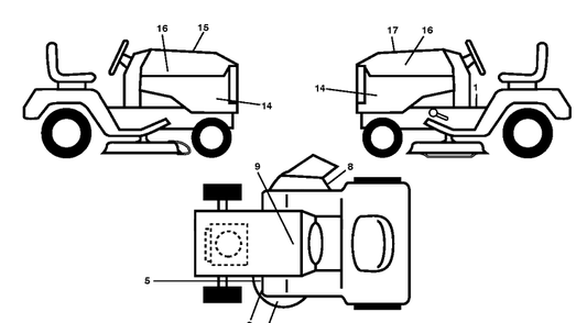 Decals Diagram and Parts List for LGT2654 (96043014800)(2012-10) Husqvarna Lawn Tractor