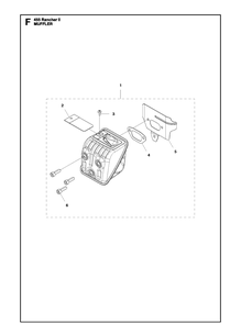 Muffler Diagram and Parts List for 455 (Rancher II)(2012-06) Husqvarna Chainsaw