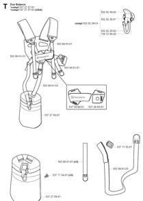 Harness Diagram and Parts List for 325CX 20051800001-20051800000 Husqvarna Edger