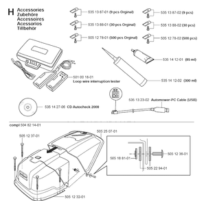 Installation Accessories Diagram and Parts List for 220AC 2008-06 Husqvarna Lawn Mower