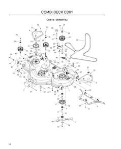 Mower Deck / Cutting Deck Diagram and Parts List for 968999762 2009-03 Husqvarna Lawn Mower
