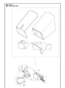 Bagger Diagram and Parts List for LC221A  Husqvarna Lawn Mower