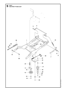 Mower Lift / Deck Lift 2 Diagram and Parts List for R220T (966785701)(2017) Husqvarna Lawn Mower