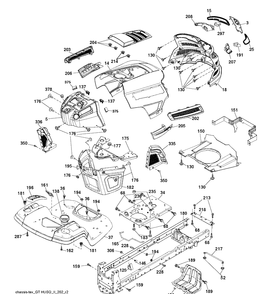 Chassis / Frame Diagram and Parts List for YTH22V46 (96043027100)(2017-10) Husqvarna Lawn Tractor