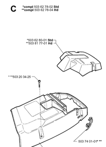 Cover Diagram and Parts List for 371XP 19991800001-Current Husqvarna Chainsaw