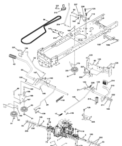 Drive Diagram and Parts List for YTH26V54 (96043013201)(2011-08) Husqvarna Lawn Tractor