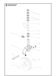Wheel And Fork Diagram and Parts List for R180  Husqvarna Lawn Mower