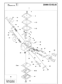 Carburettor Diagram and Parts List for 359 2010-02 Husqvarna Chainsaw