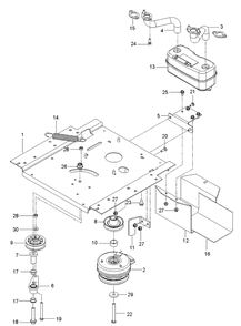 Engine Mounting, Guards And Muffler Diagram and Parts List for Z246 (970467401-00)(2020-04) Husqvarna Lawn Mower