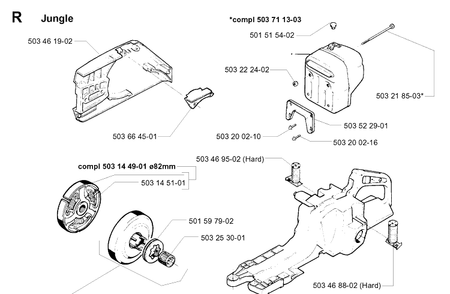 Accessories Diagram and Parts List for 394XP 19960100001-19980900000 Husqvarna Chainsaw