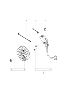 Ignition System Diagram and Parts List for 120 (967067902)(20162300001-Current) Husqvarna Chainsaw