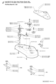 97cm Cutting Deck 2 Diagram and Parts List for PF18 2000-03 Husqvarna Lawn Tractor