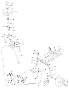 Steering Assembly Diagram and Parts List for YTH1542XP (954567253-E)(2002-02) Husqvarna Lawn Tractor
