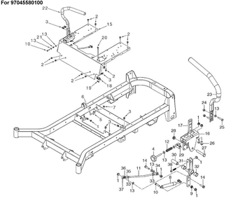 Steering Diagram and Parts List for MZ54 ROPS Husqvarna Lawn Tractor