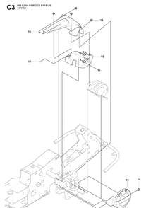 Cover 3 Diagram and Parts List for RIDER175 (966828401)(2008-05) Husqvarna Lawn Mower