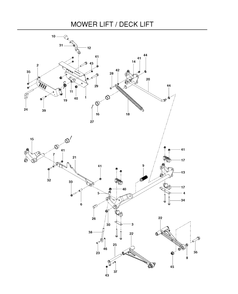 Mower Lift / Deck Lift Diagram and Parts List for P-ZT4822FSCARB (966663801)(2010-11) Husqvarna Lawn Mower