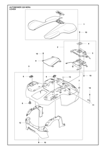 Cover Diagram and Parts List for 320NERA  Husqvarna Lawn Mower