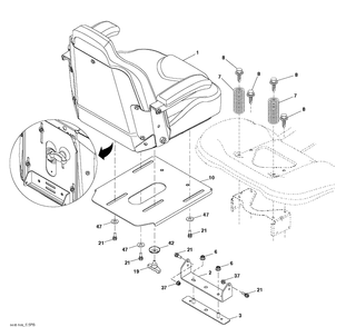 Seat Diagram and Parts List for TS348D (96043028500)(2017-11) Husqvarna Lawn Tractor